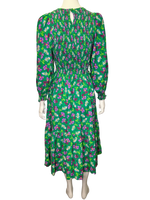 Size 10 - Obus Green Floral Rewild Shirred Dress