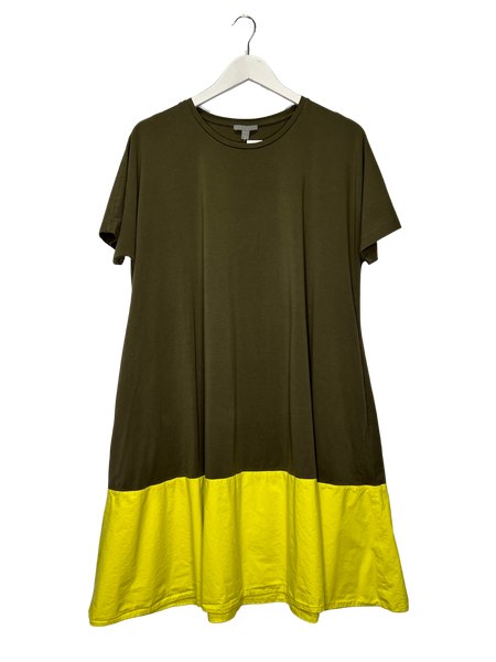 Size L - COS Khaki Contrast Hem T-shirt Dress