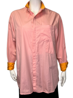 Size 12 - Bassike Pink and Orange Boyfriend Shirt