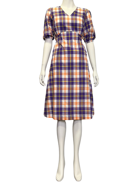 Size 6 - Leonard St. Purple Check Aviary Dress