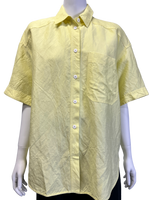 Lee Mathews Butter Yellow Button Up Shirt, size 8