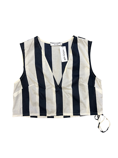 Size XS - Jac + Jack Navy and White Striped Top
