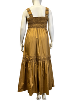 Size 14 - Lee Mathews Brown Ruched Maxi Dress