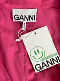 Size 10 - Ganni Carmine Rose Ruched Mini Dress