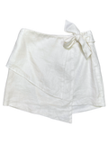 Size 8 - SIR White Linen Wrap Mini Skirt
