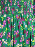Size 10 - Obus Green Floral Rewild Shirred Dress